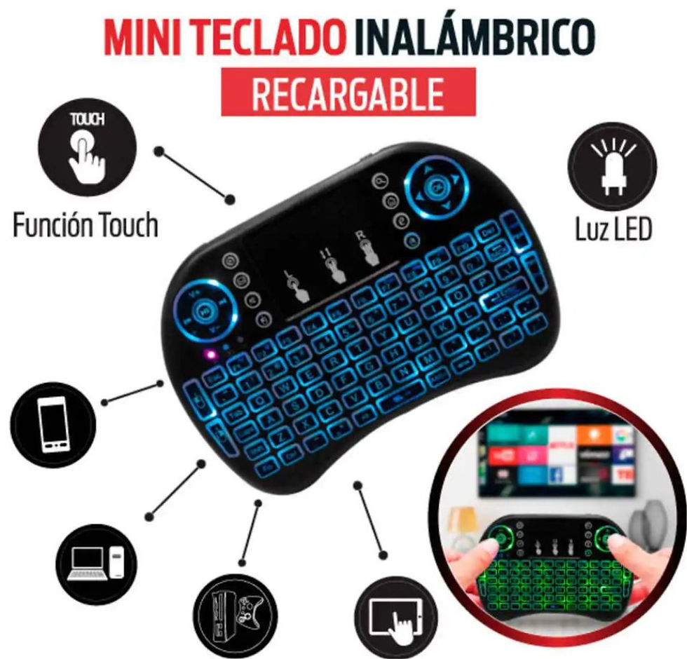 Miniatura: 257 Mini Teclado Para Smart Tv Rgb Inalambri