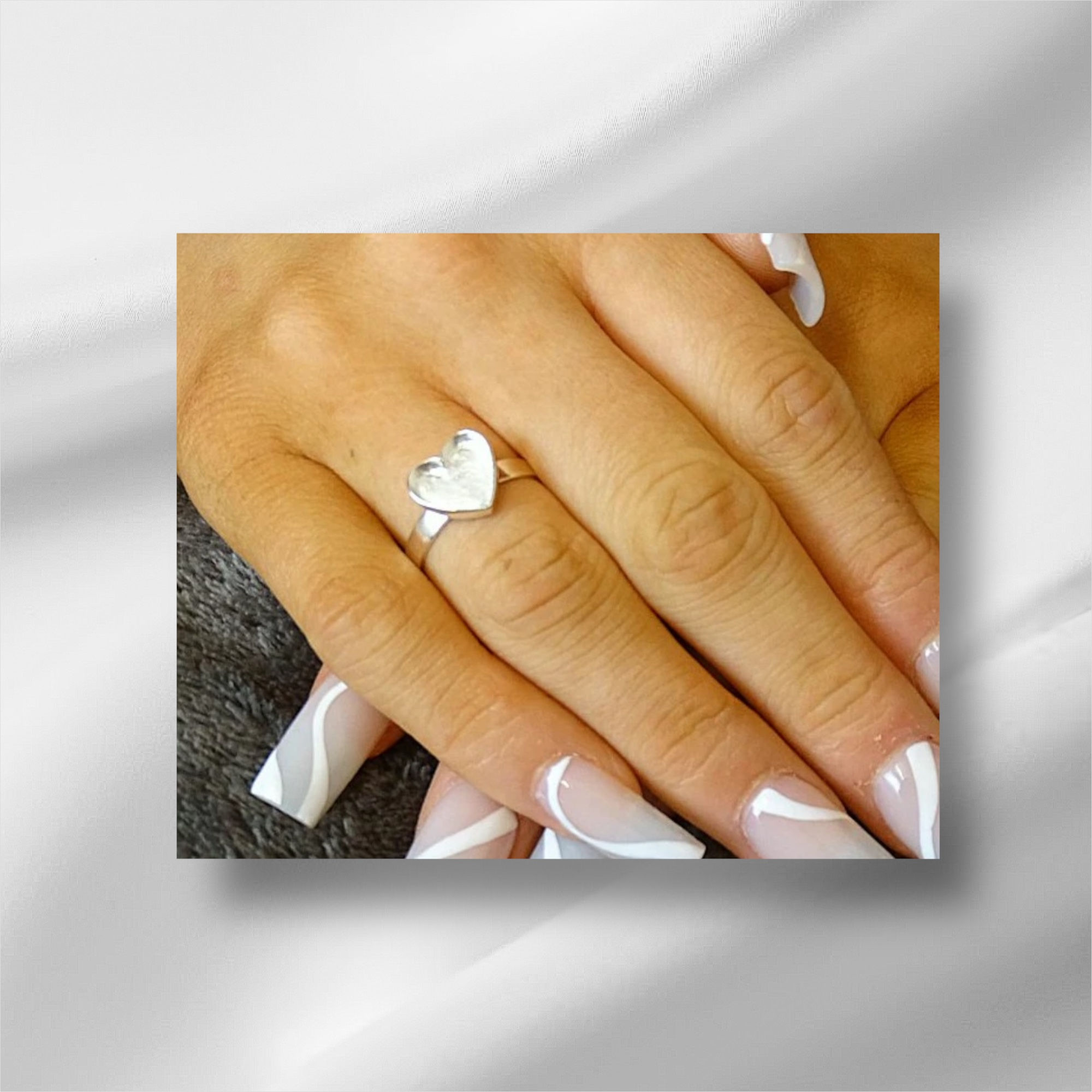 Memorial Ashes Sterling Silver Heart Ring