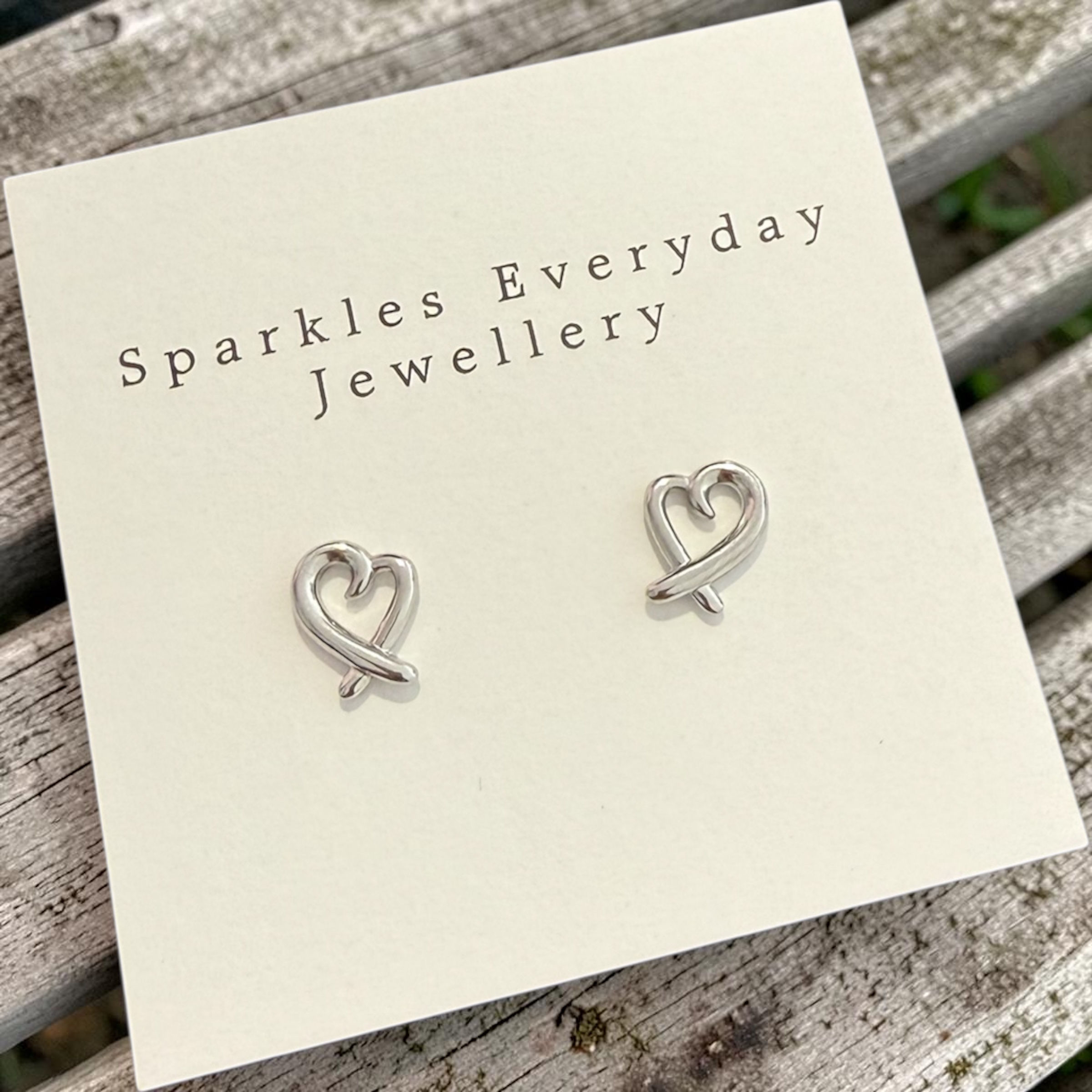 Open Heart Stud Earrings