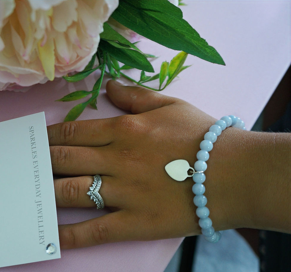 Baby Blue Heart Charm Bracelet