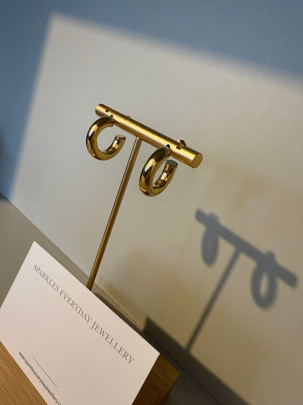 Thumbnail: Stainless Steel Gold Hoop Earrings
