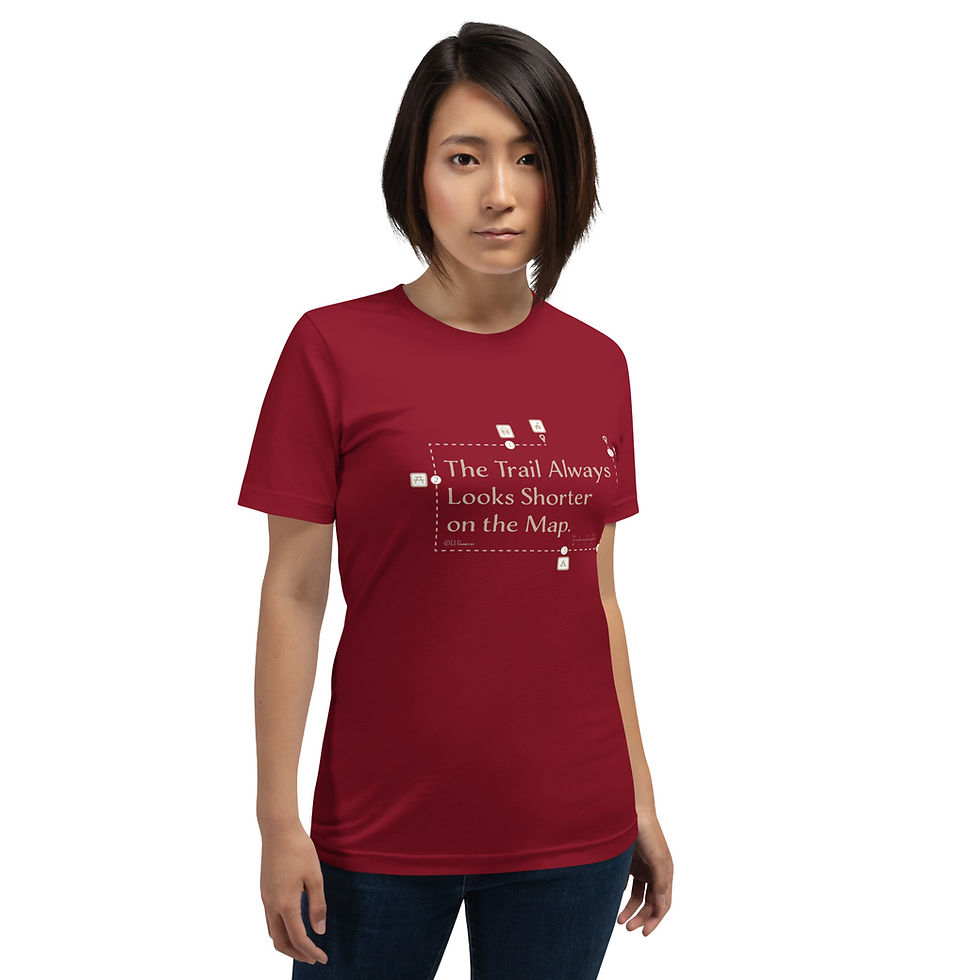Thumbnail: The Trail Always Looks Shorter on the Map Unisex t-shirt