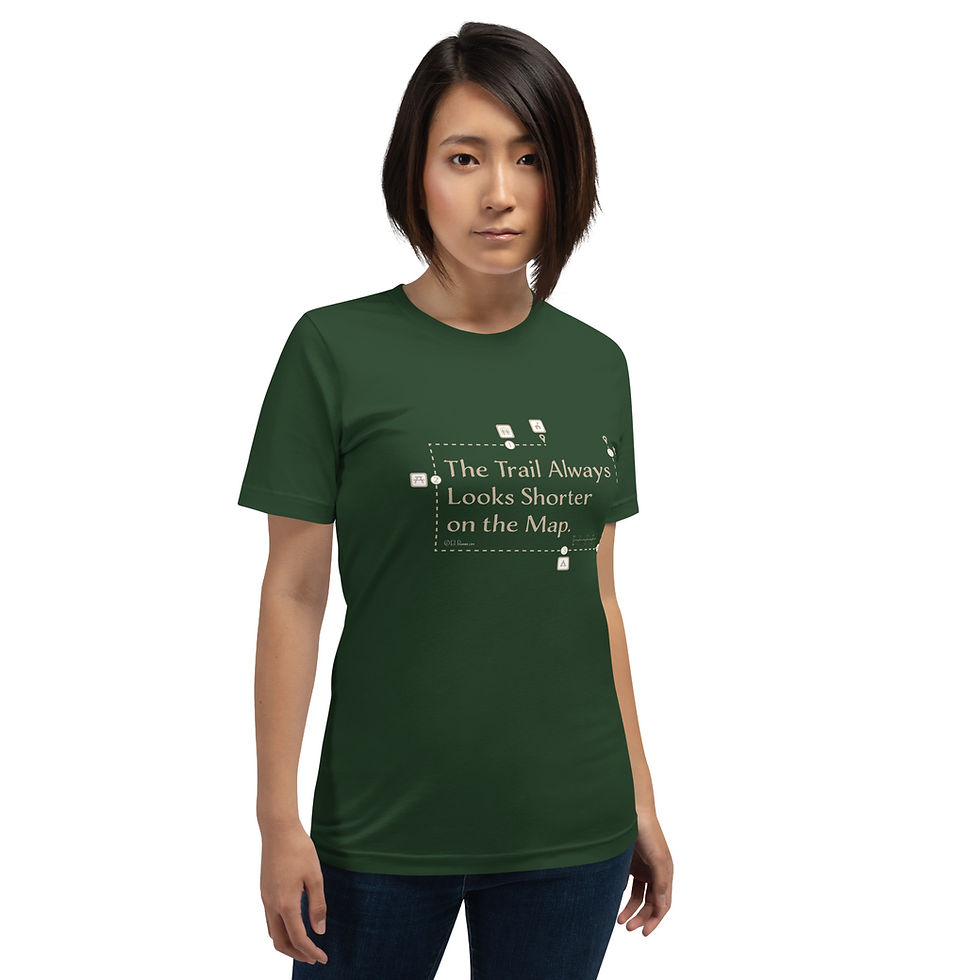 Thumbnail: The Trail Always Looks Shorter on the Map Unisex t-shirt