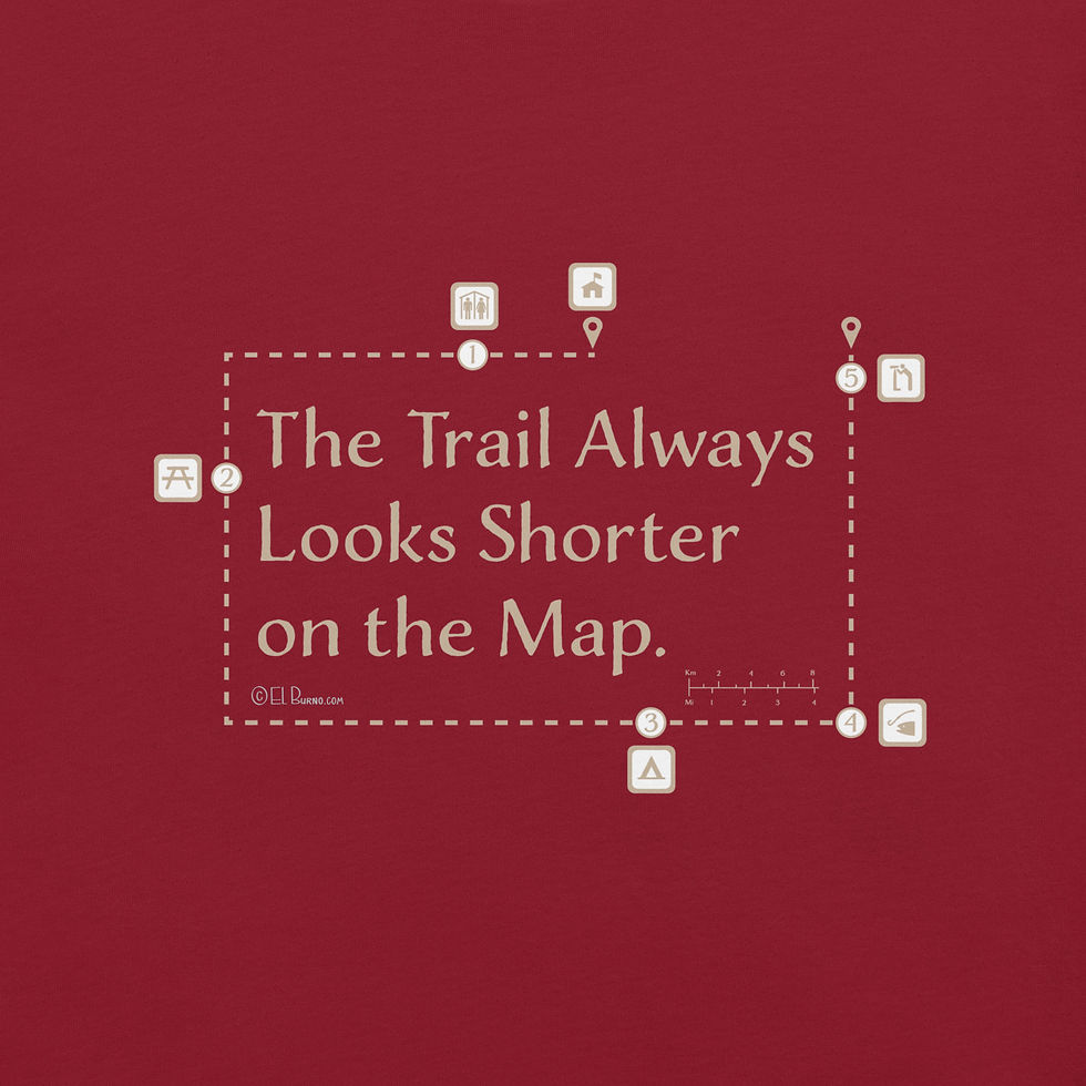 Thumbnail: The Trail Always Looks Shorter on the Map Unisex t-shirt