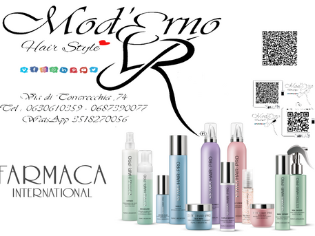 Nuova Linea dei prodotti per i Capelli Farmaca International presso Mod'Erno Hair Stylist