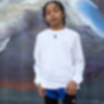 White LS Tee Front View (Model)