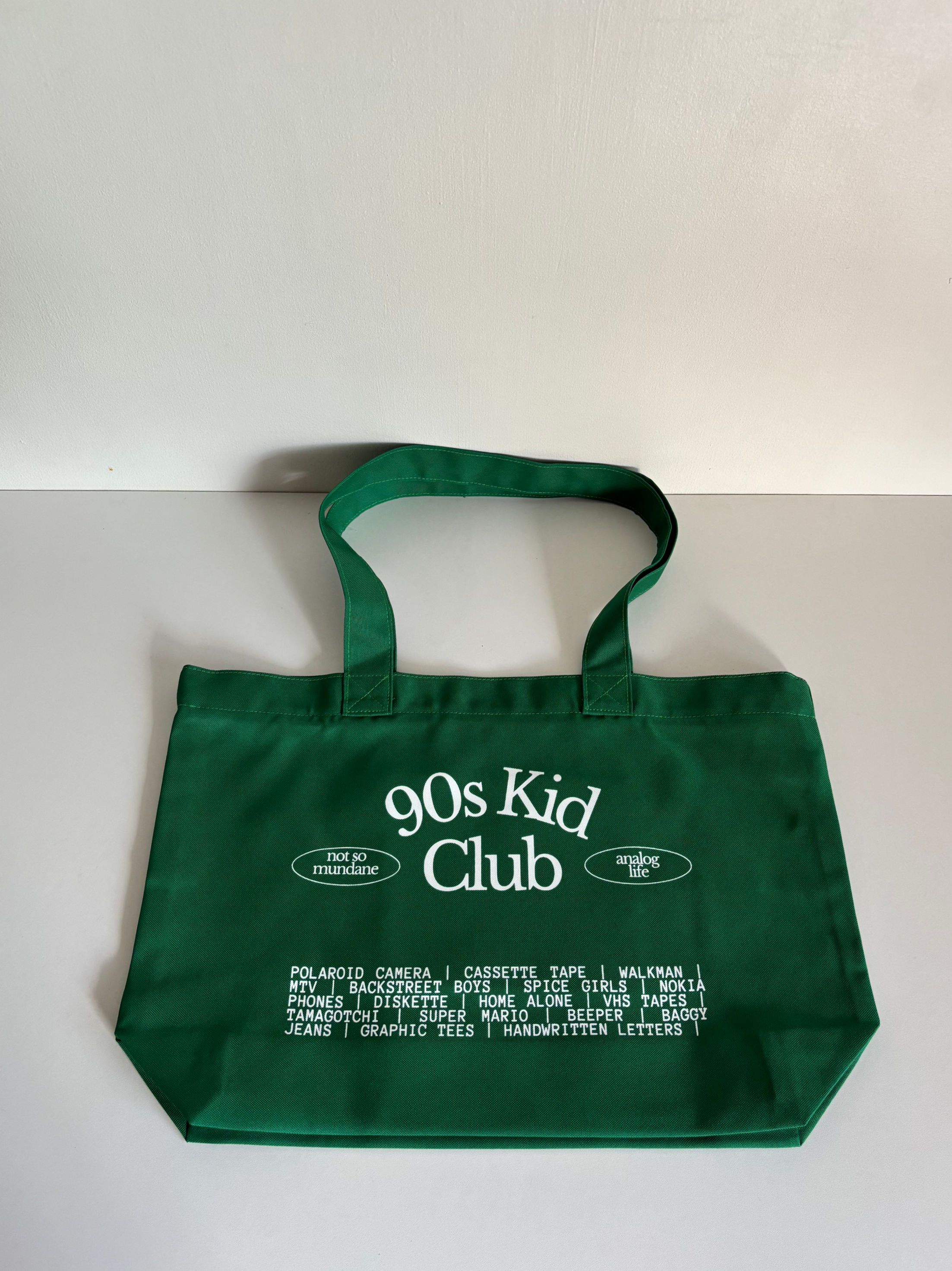 90s Kid Club Tote in Forest Green