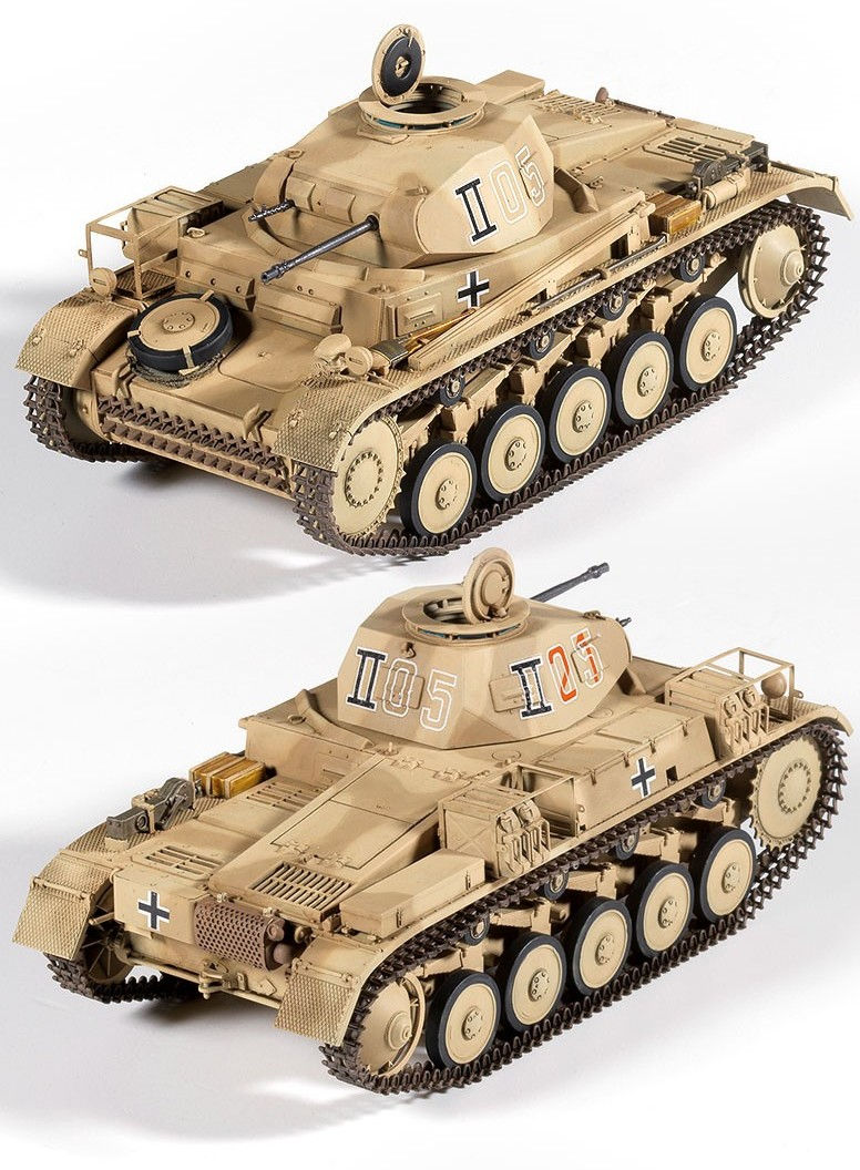 Миниатюра: Немецкий танк Panzer II Ausf. F африканский North Africa - Academy 1:35 13535