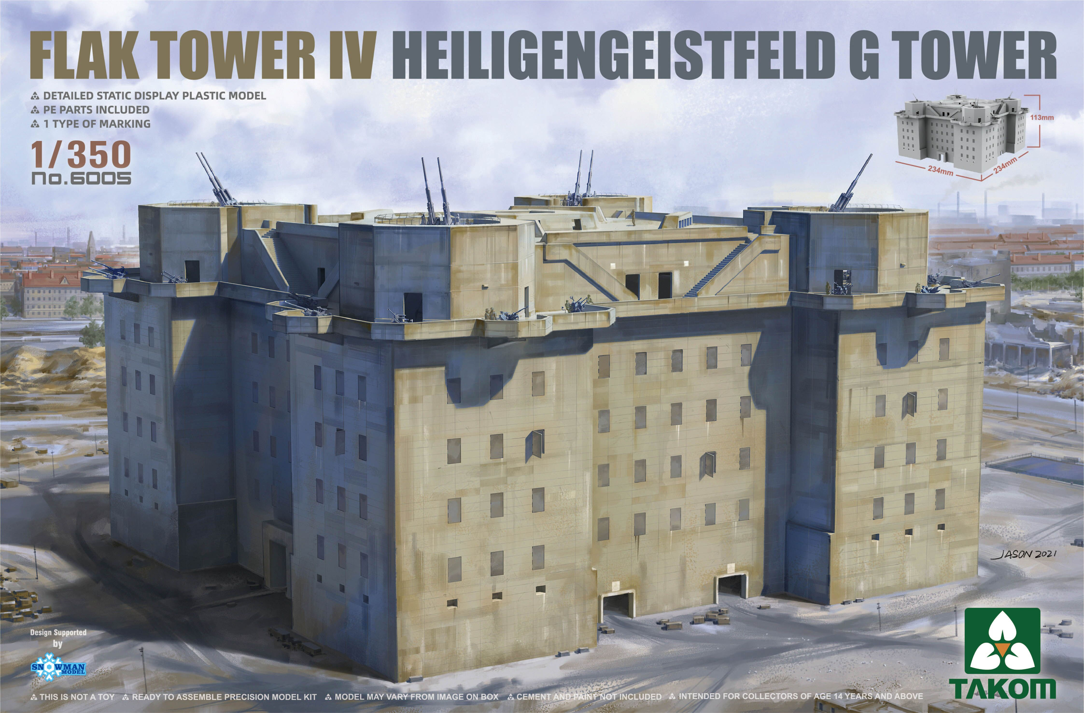 Flak Tower IV Heiligengeistfeld G Tower - Takom 1:350 6005