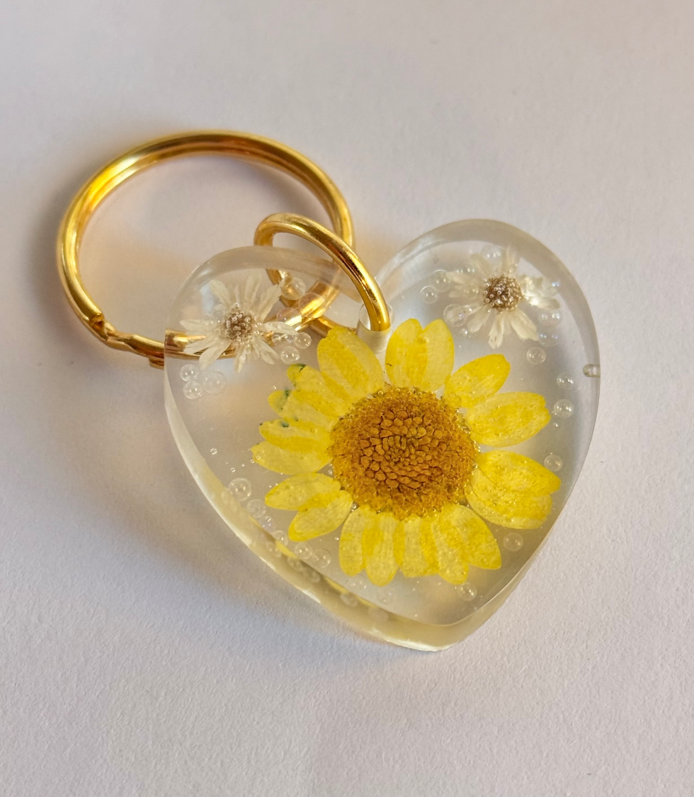 Thumbnail: Custom Text Floral Keychain