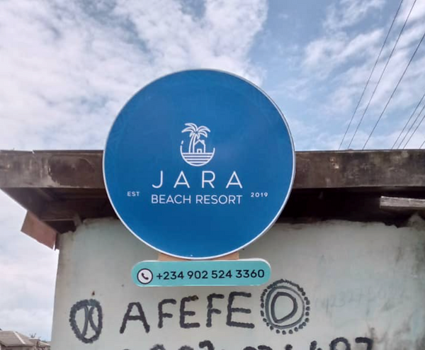 Jara Beach Resort Bus Stop Sign