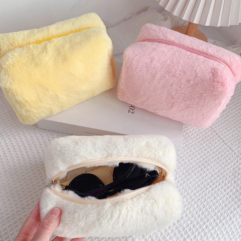 Thumbnail: Korean Cute Large Capacity Makeup Bag - Plush Storage Pouch