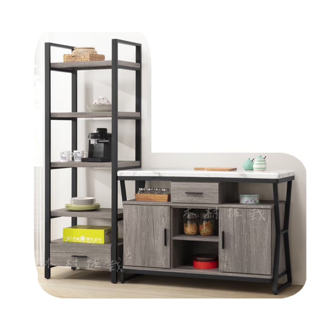 屋瑪系列 仿石餐櫃組