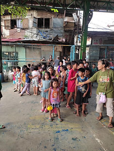 Children receiving nutritious meal