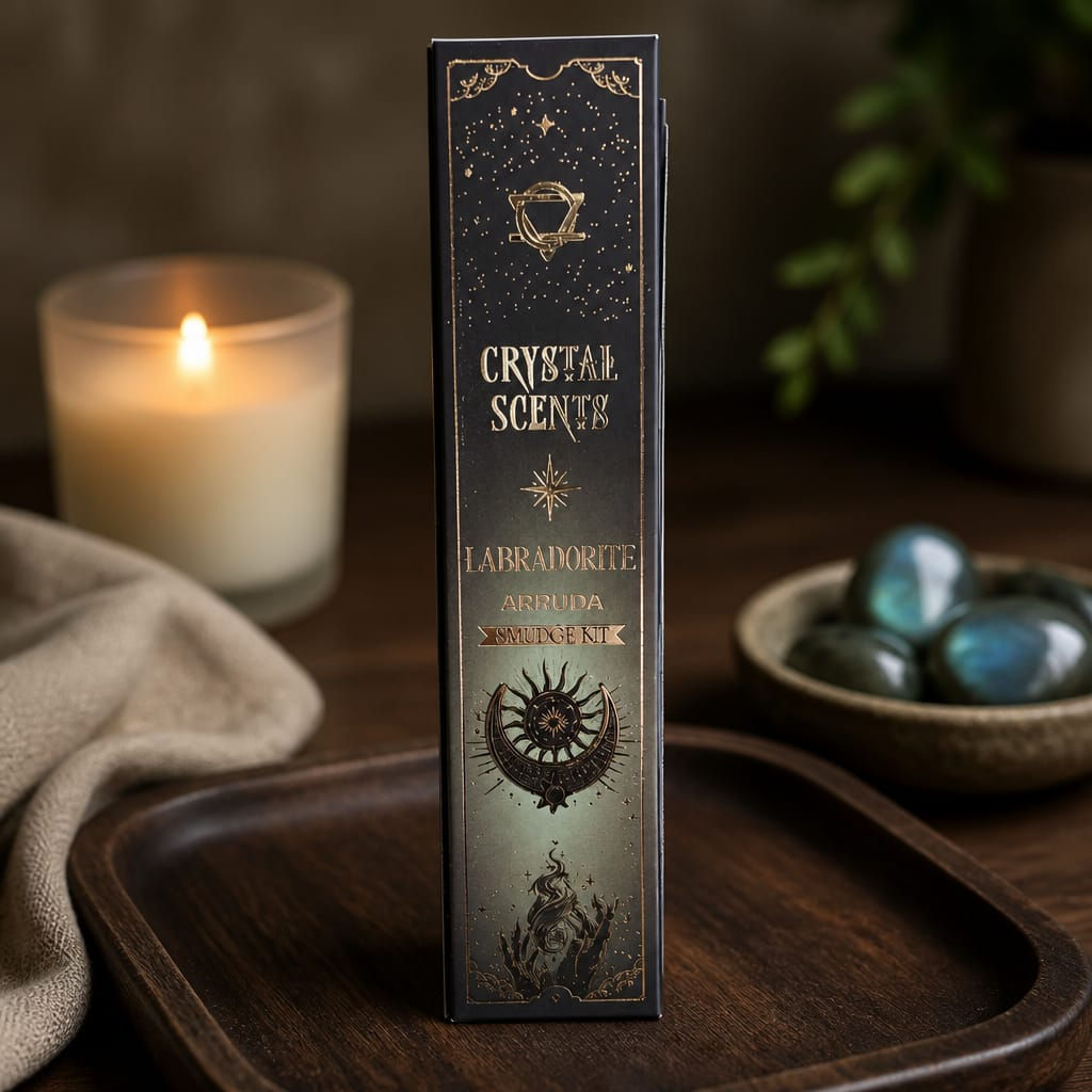 Incenso - Labradorite e Arruda - Crystal Scents