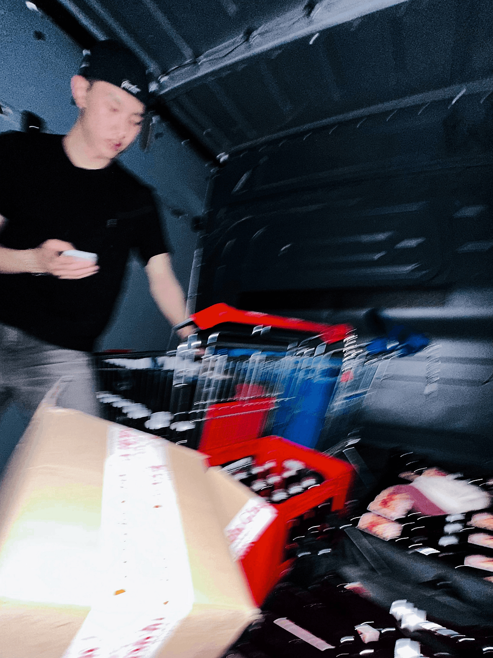 transporting premium spanish sangria bottles in a van