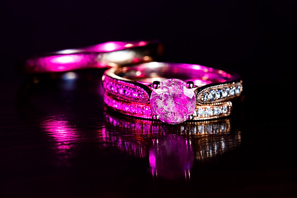Colorful wedding ring diamond