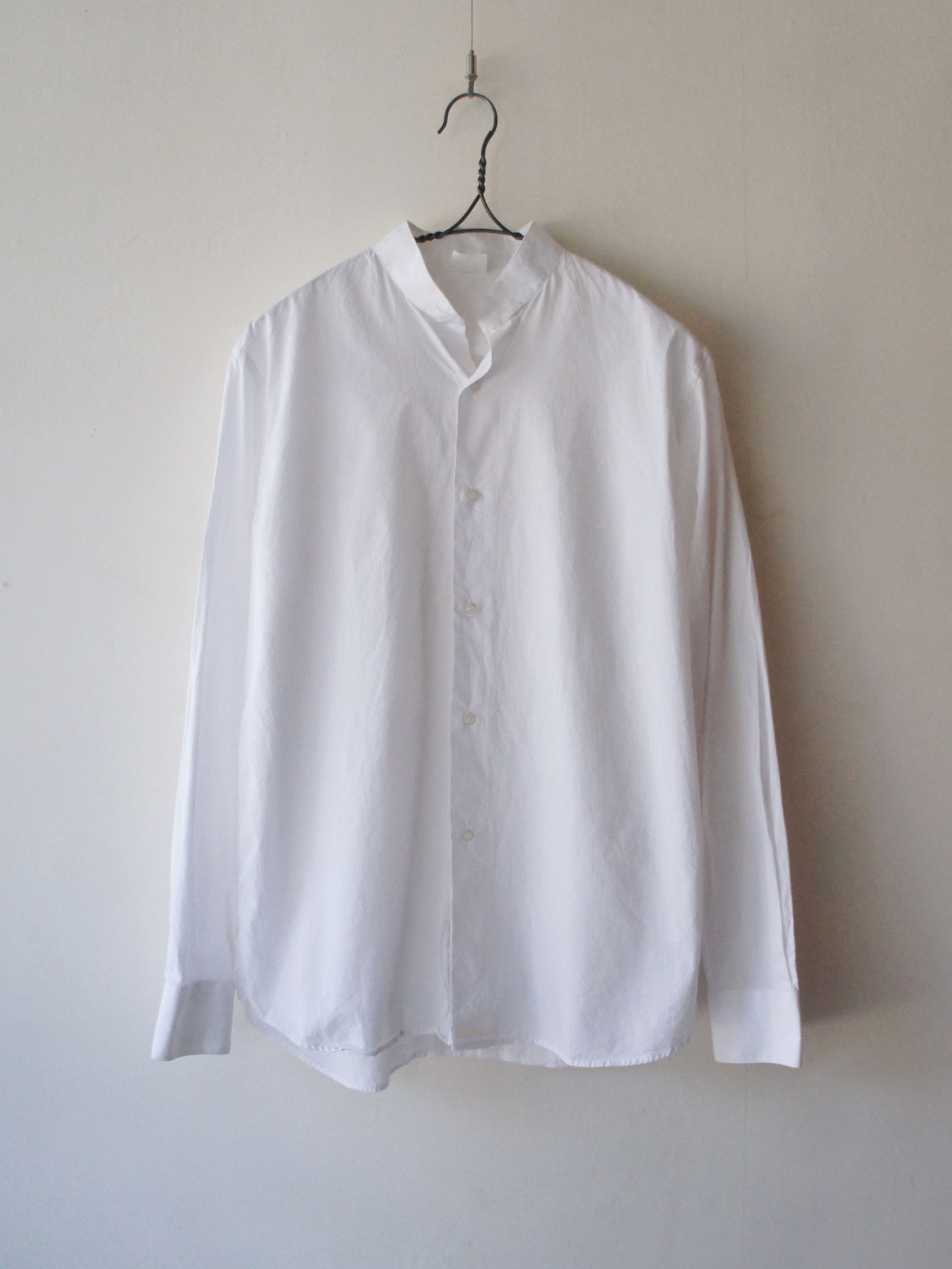 1970's "Italian Military" Stand Collar White Shirt