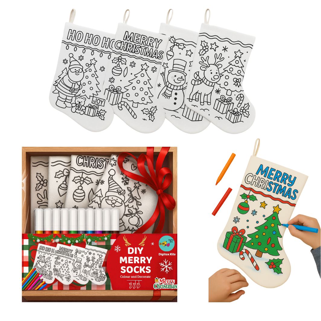 Digitox Kits DIY Merry Socks Colouring Kit - Image 1