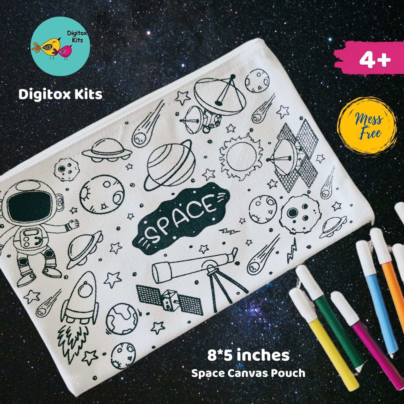 Digitox Kits DIY Space Themed Pouch for Kids - Image 1