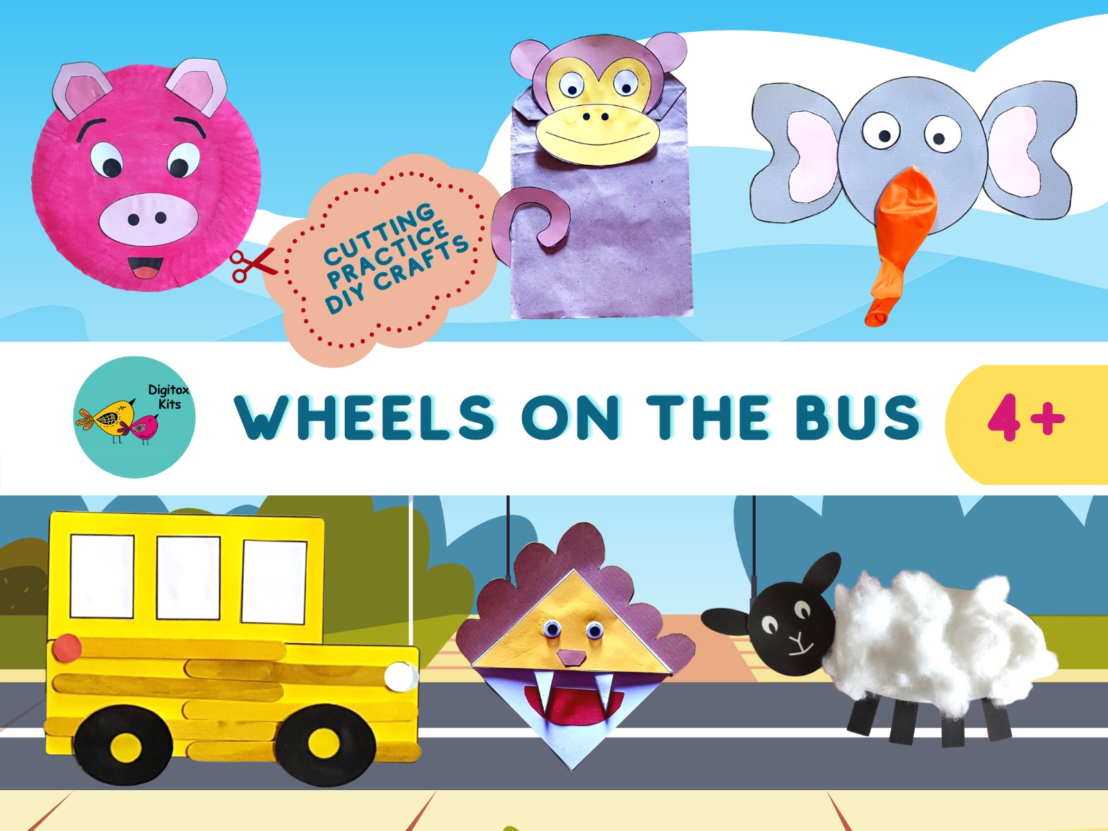 Digitox Kits Wheels On The Bus Cutting Practice - Image 2