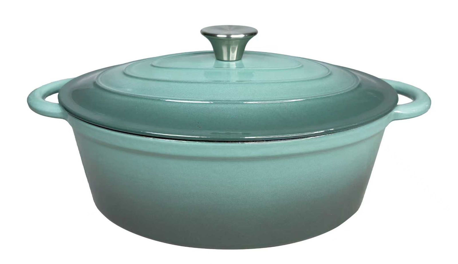Cast Iron individual - 30cm Oval         casserole Pot - Sea Salt