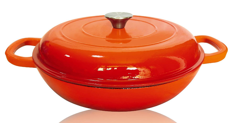 Continental Homeware 30CM Cast Iron Saucepan - Flame Orange