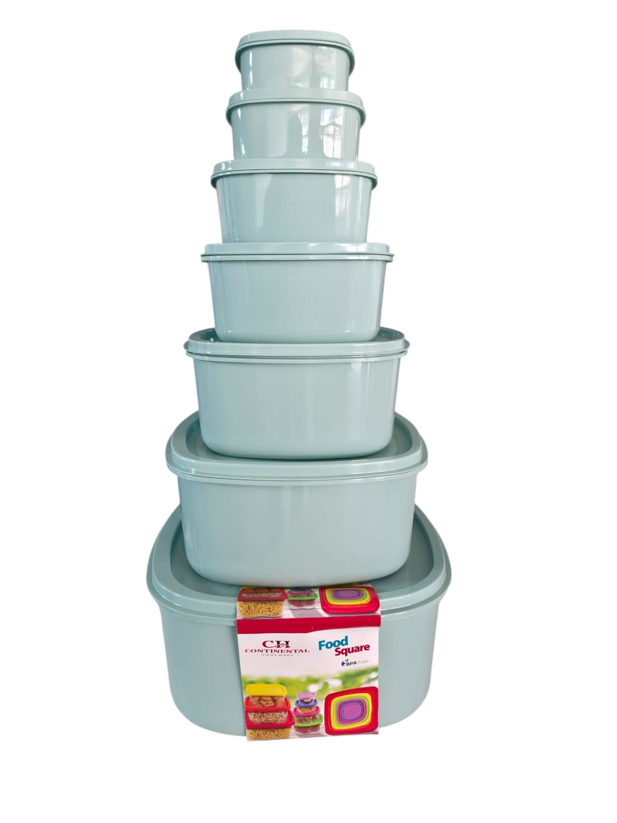Pastel Range 7pcs Oval Containers- Blue