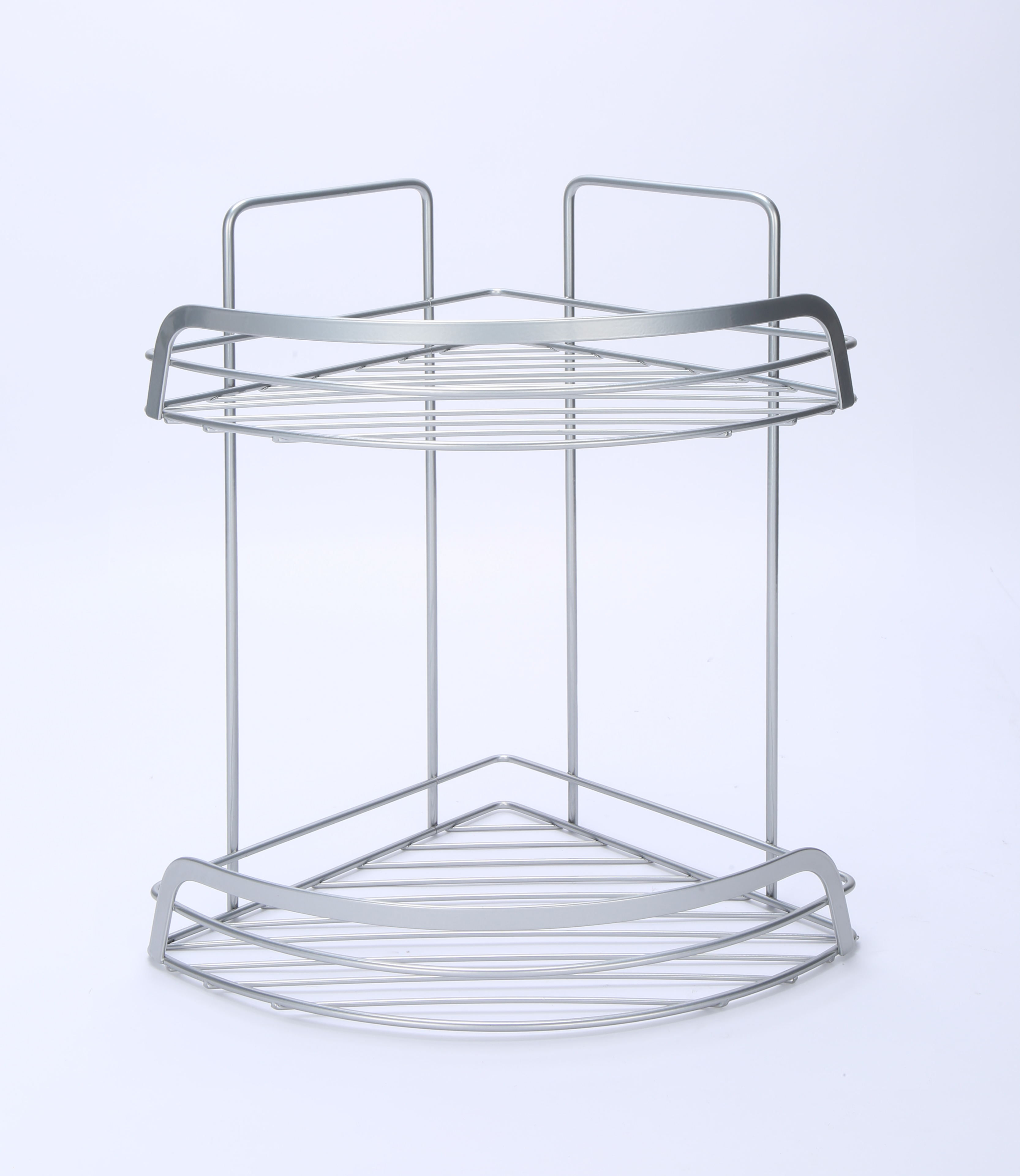 2 Tier Corner Shower Caddy (Shiny Grey)