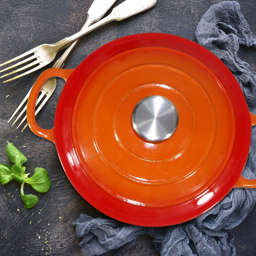 Thumbnail: 24CM Cast Iron Casserole Pot - Flame Orange