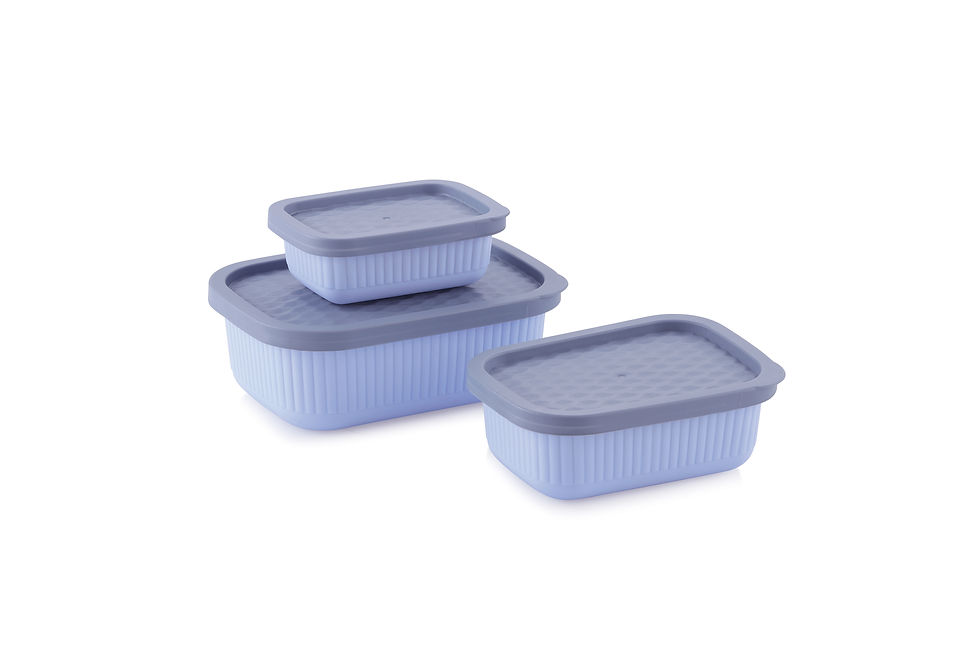 Mastercook Marina 3pc blue rectangular container set