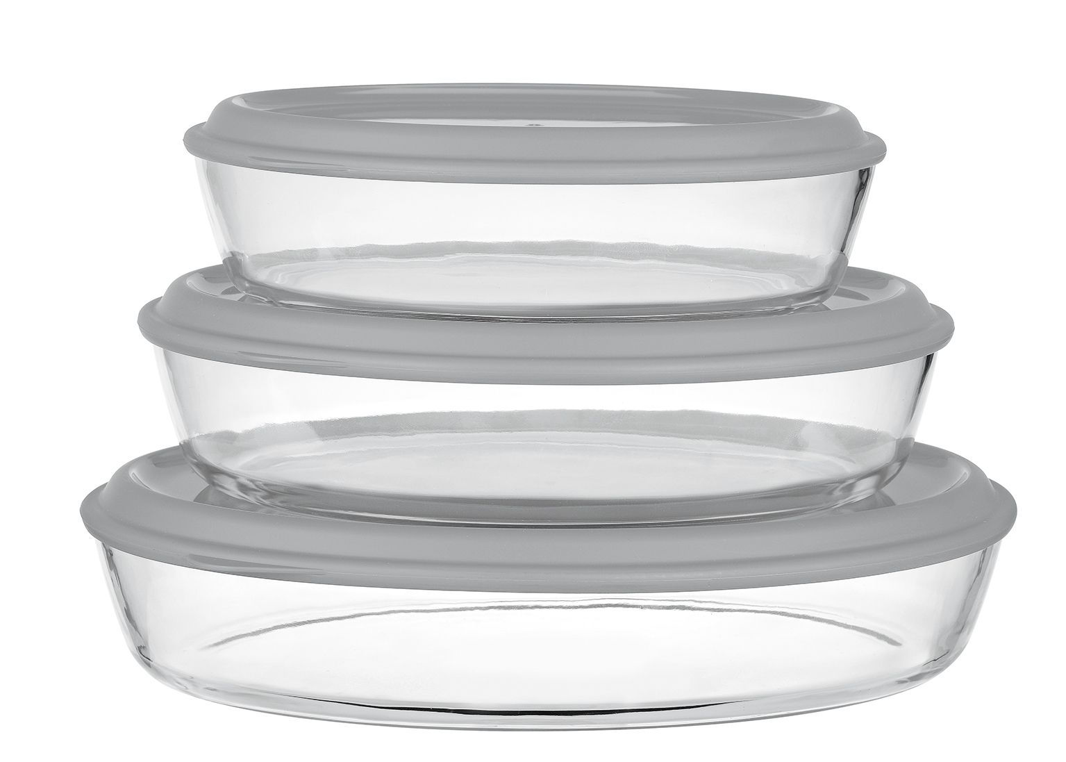 3PCS OVAL CASSEROLE SET