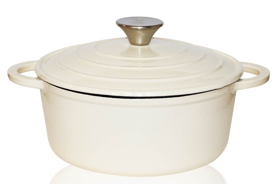 24CM Cast Iron Casserole Pot - Cream