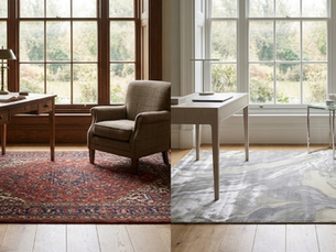 Wool vs viscose rugs in a modern Indian living room