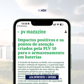 Absae é destaque na PV Magazine Brasil em análise sobre o PLV 10 e o armazenamento em baterias