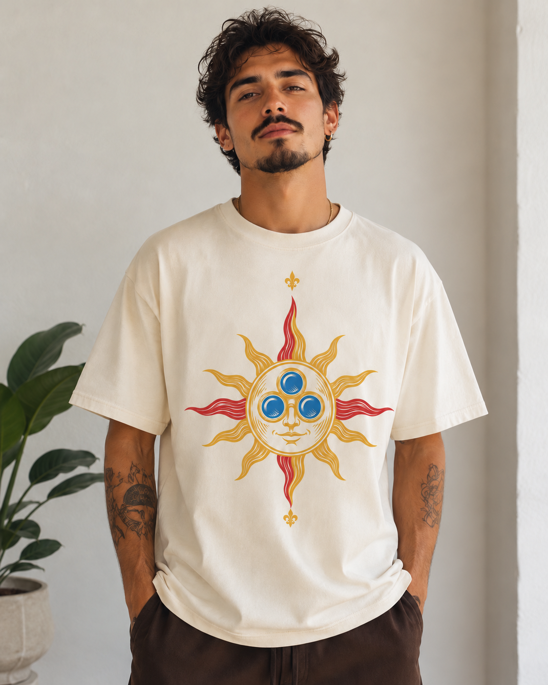 Camiseta Sol GZT — Creme