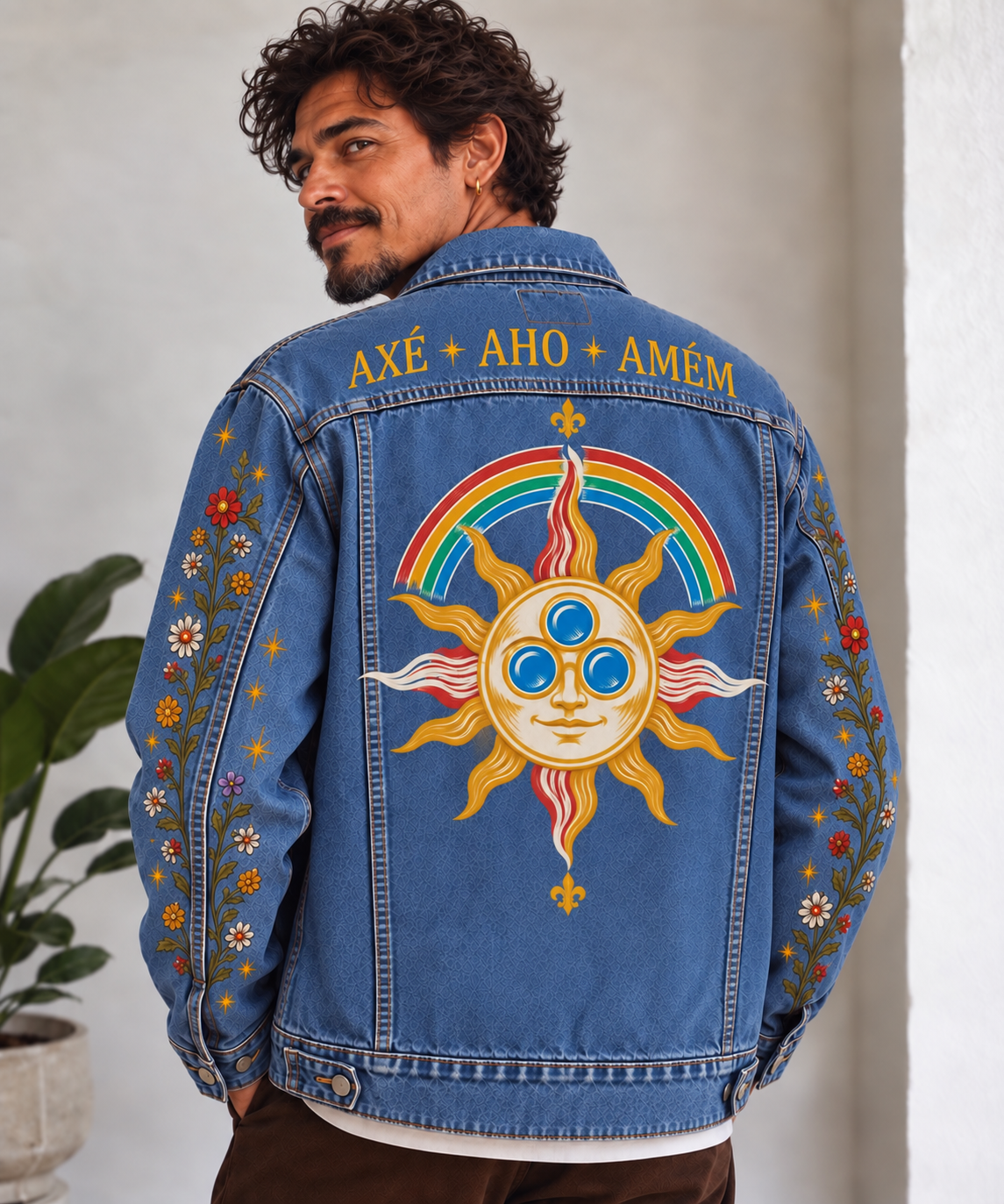 Jaqueta Jeans GZT — Axé Aho Amém