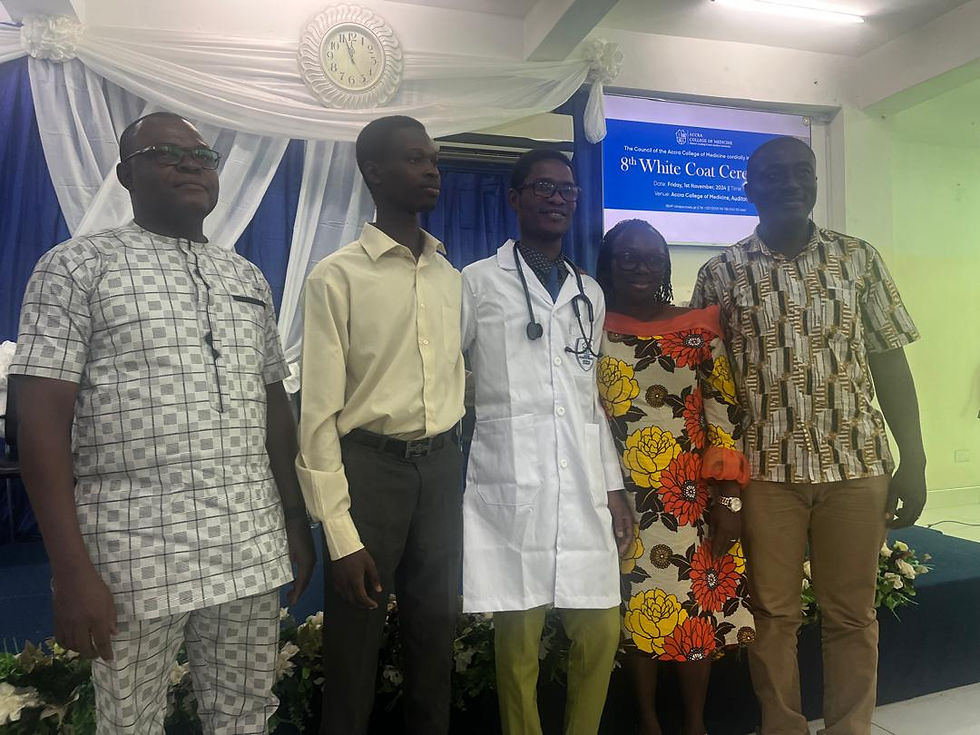 Della Ayivor in the company of his Dzodze-Penyi SHS NSMQ Cordinator, Mr. Daniel Kofi Gbeve, Israel Tessu a co-contestant and Mr. And Mrs. Owusu Twum