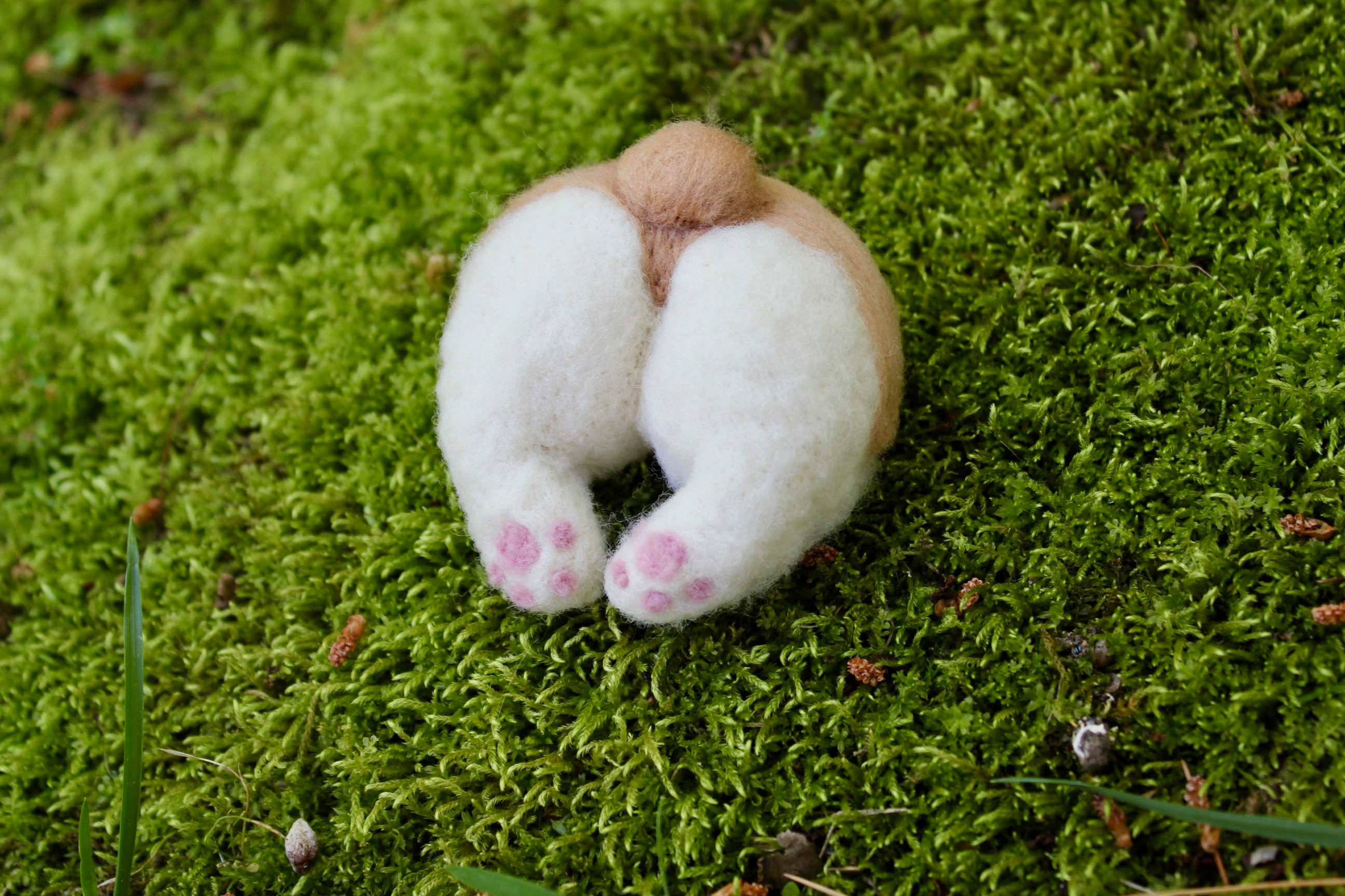 Felted Corgi Butt Hair Clip or Pin