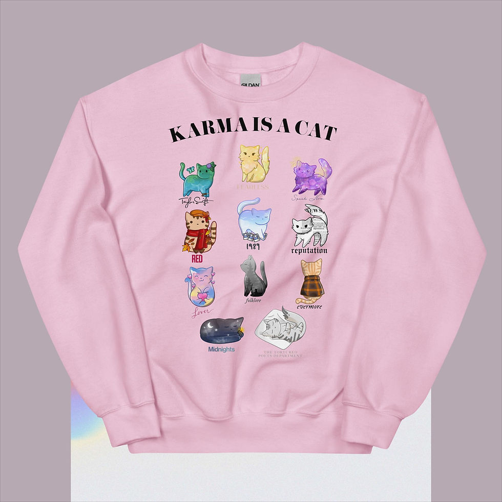 Thumbnail: Karma is a Cat Unisex Crew Neck Sweatshirt