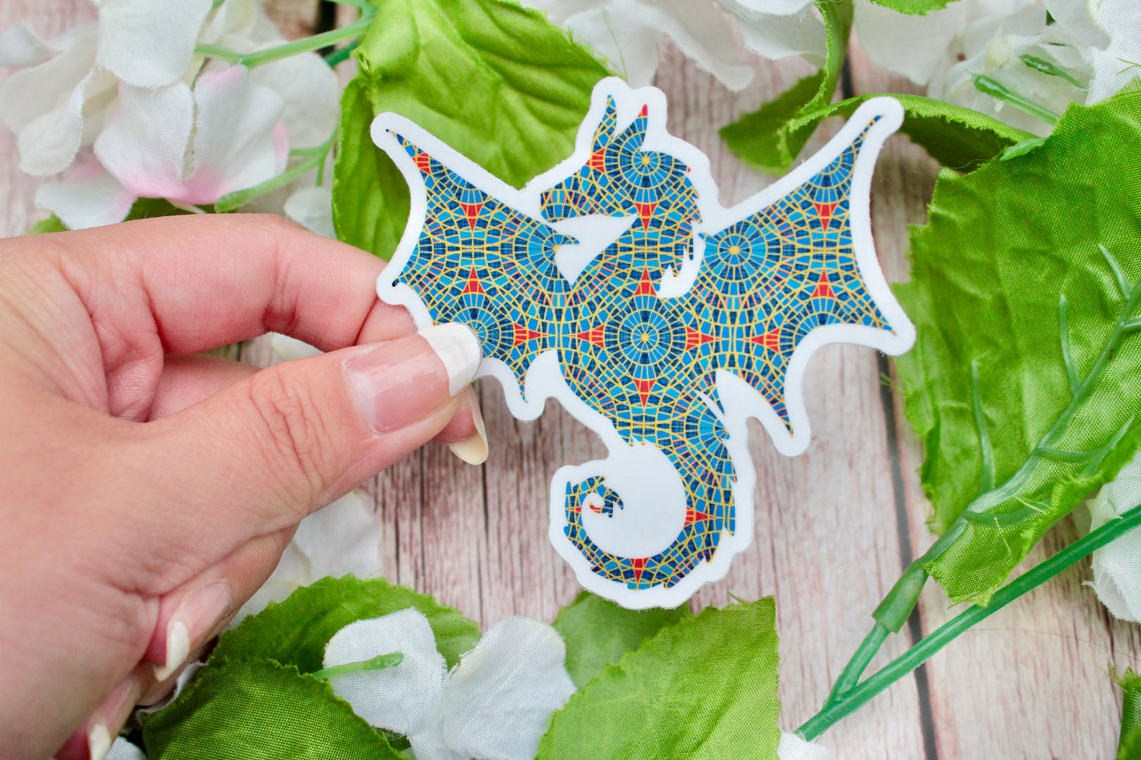 Carpet Dragon Flying Swirl Vinyl Sticker