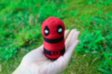 Felted Red and Black Character