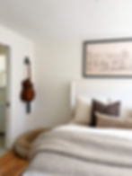 Bedroom remodel with fresh paint, new trim and framed artwork, Vancouver WA