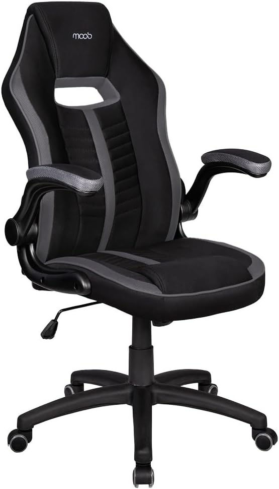 cadeira gamer em preto com cinza com relax