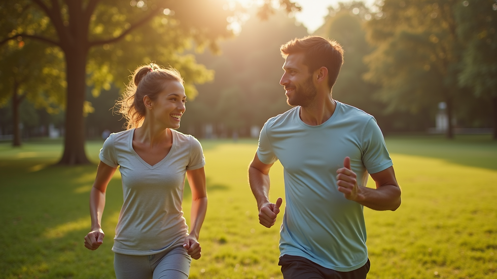 High angle view of a family exercising together in a park