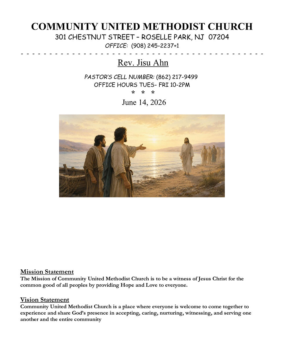 June 14, 2026 bulletin