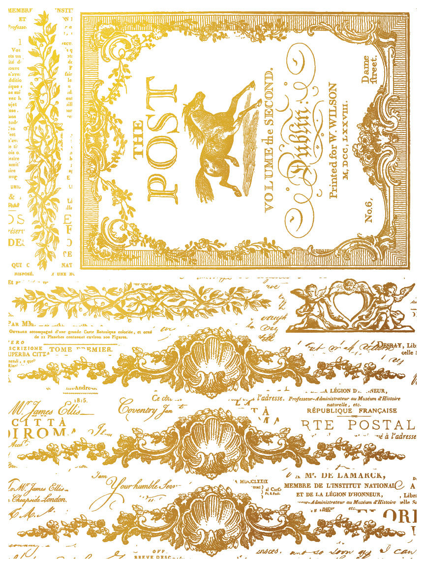 Etiquette Gold Foil Decor Transfer - IOD