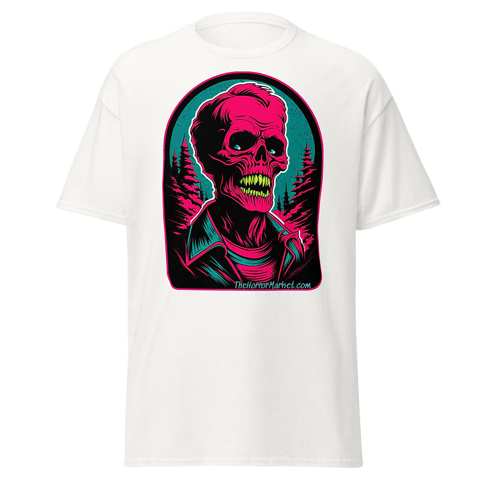 Thumbnail: Blair Mueller Art - The Horror Market - Cotton Tshirt - Crypt Crawler - white