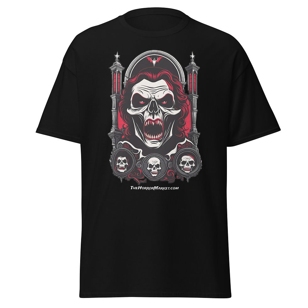Blair Mueller Art - The Horror Market - Men’s Cotton Tshirt - Dark Enigma Vampire - black