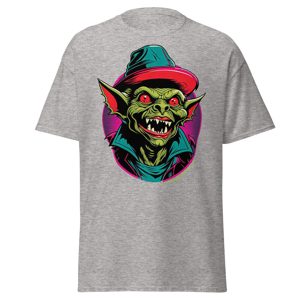 Thumbnail: Blair Mueller Art - The Horror Market - Cotton Tshirt - Little Beastie - grey